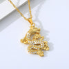 Crystal Dragon Pendant Necklace Women Gold Chain CZ Zircon Dragon Pendant Jewelry Mascot Ornaments Lucky Talisman Couple Gifts - Vimost Shop