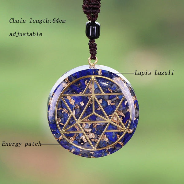 Crystal Orgone Pendant Natural Stone Crystal Lapis Lazuli Orgonite Emf Protection For Chakra Healing Energy Generator - Vimost Shop