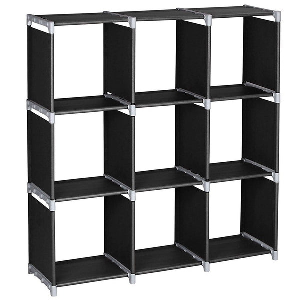 Cube Storage Shelf Multifunctional Assembled 3 Tiers 9 Compartments Black or Dark Brown U.S. Stocks - Vimost Shop
