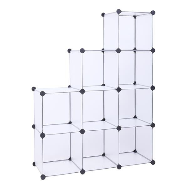 Cube Storage Unit 9-Cube Closet Organizer Storage Shelves Durable Stackable Cubes Organizer DIY Closet Cabinet Storage White - Vimost Shop