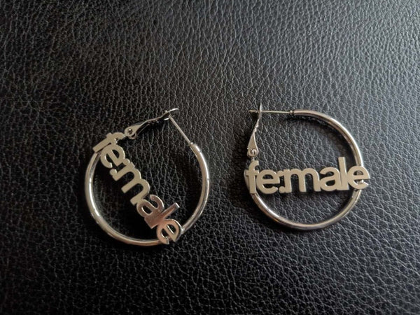 Custom Jewelry Personalized Name Large Earrings For Women Hiphop Brincos Stainless Steel Big Circle Round Bijoux Aros - Vimost Shop