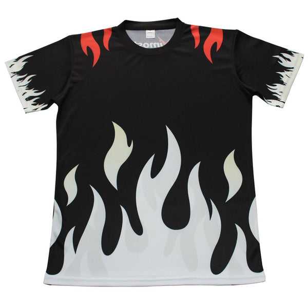 Custom White and Black Flame Gaming Jersey - Vimost Shop