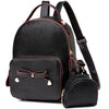 Cute Bow-knot Mini Backpack for Teen Girls with Detachable Coin Pouch Black Purse - Vimost Shop