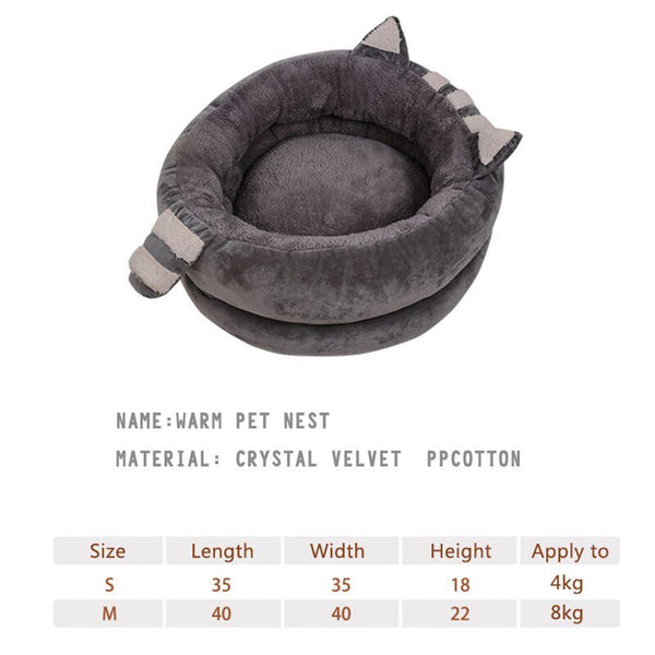 Cute Cat Bed House Warm Pet Kitten Mat Warm Basket for Cats Dogs Indoor Sleepping Bag Dog Kennel Nest Puppy Cushion Pet Supplies - Vimost Shop