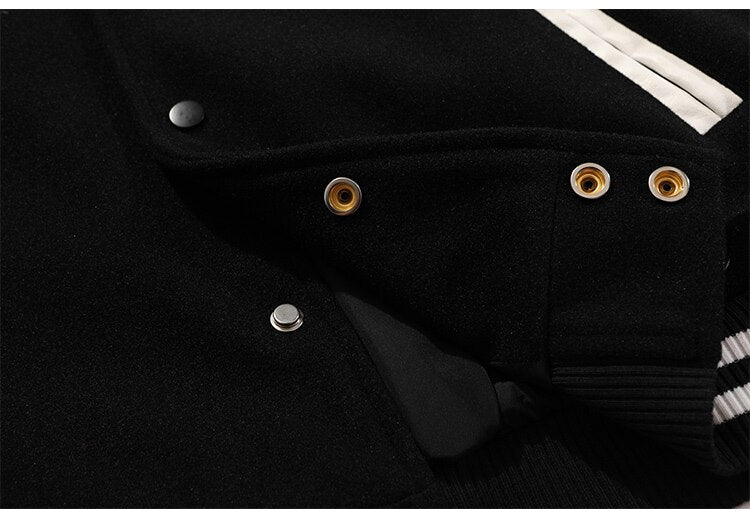 Cute Furry Bear Letter Patch Patchwork Color Baseball Jacket Men Oversize Cozy Fashion College Style Bomber Coat Autumn - Vimost Shop