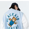 Cute Furry Bear Letter Patch Patchwork Color Baseball Jacket Men Oversize Cozy Fashion College Style Bomber Coat Autumn - Vimost Shop