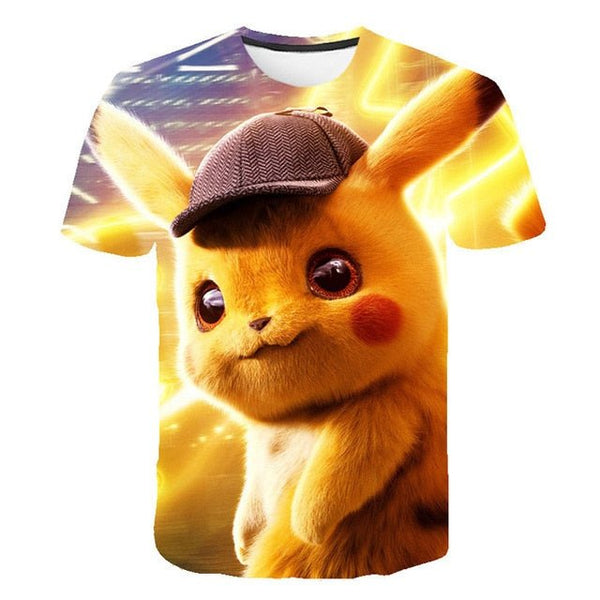 Cute Pikachu T-shirt white pokemon boys & girls T-shirt person fashion gift creative streetwear - Vimost Shop