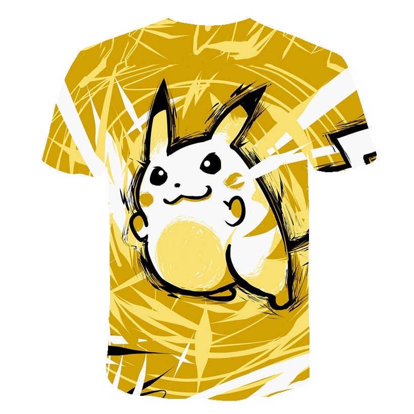 Cute Pikachu T-shirt white pokemon boys & girls T-shirt person fashion gift creative streetwear - Vimost Shop
