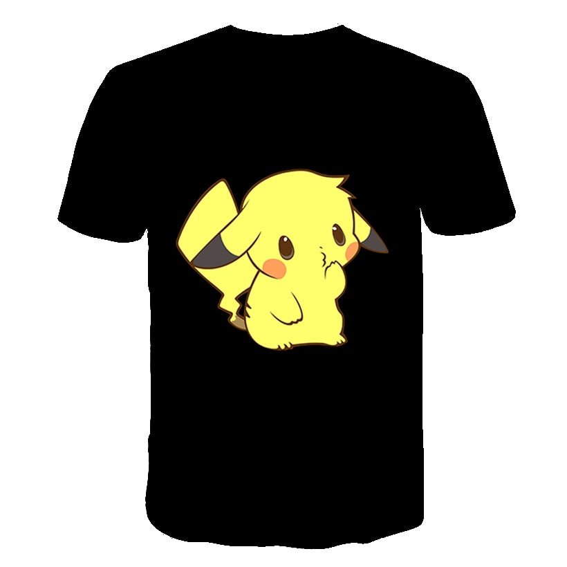 Cute Pikachu T-shirt white pokemon boys & girls T-shirt person fashion gift creative streetwear - Vimost Shop
