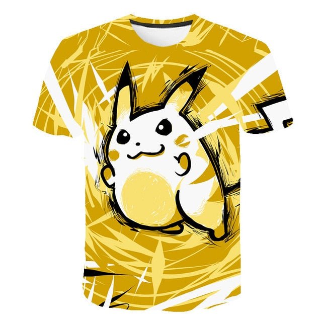 Cute Pikachu T-shirt white pokemon boys & girls T-shirt person fashion gift creative streetwear - Vimost Shop