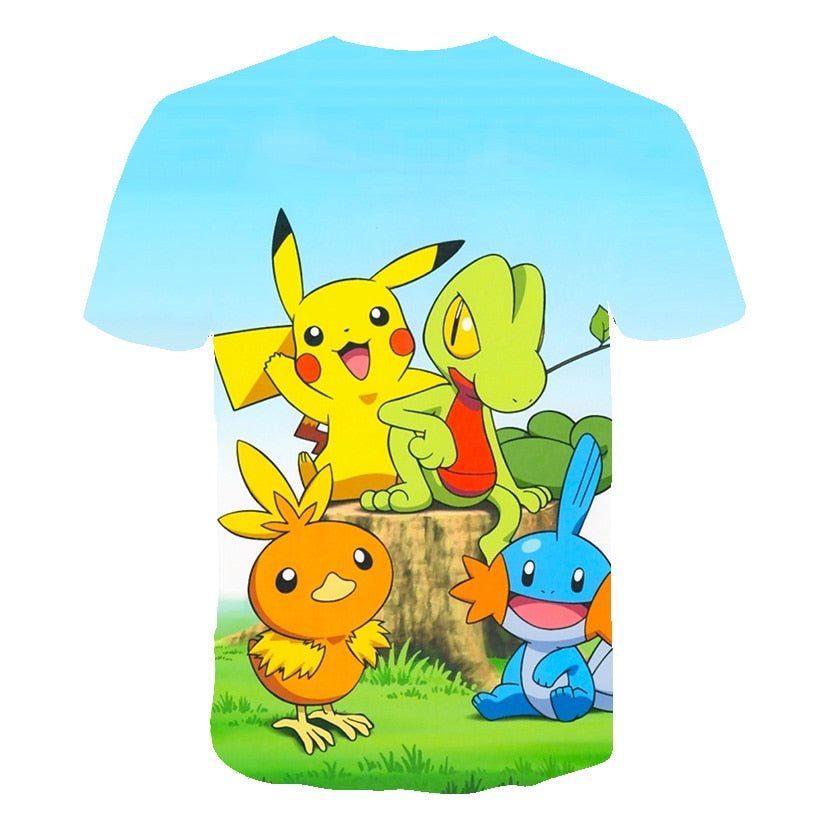 Cute Pikachu T-shirt white pokemon boys & girls T-shirt person fashion gift creative streetwear - Vimost Shop