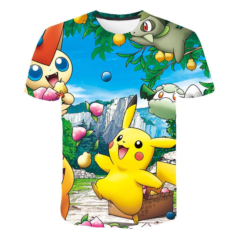Cute Pikachu T-shirt white pokemon boys & girls T-shirt person fashion gift creative streetwear - Vimost Shop