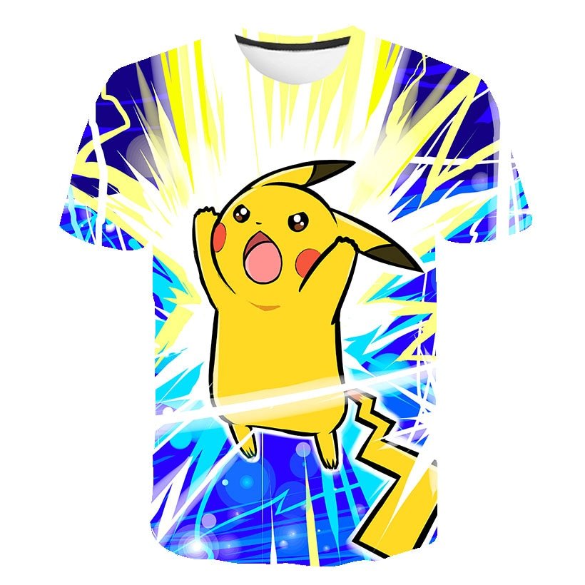 Cute Pikachu T-shirt white pokemon boys & girls T-shirt person fashion gift creative streetwear - Vimost Shop