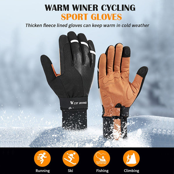 Cycling Gloves Touch Screen Riding Winter Plush Bike Bicycle Gloves Biking Portable Dustproof Cycling Parts - Vimost Shop