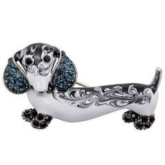 Dachshund Dog Brooch Pin Puppy Animal Crystal Enamel Bling Women Fashion Jewelry Gifts Gold Silver Color Dropshipping WB35