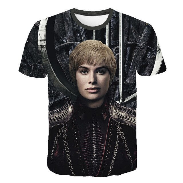 Daenerys Targaryen Character O Neck Tshirt 3D Printed Game Of Thrones Large Size T-shirt Men's Leisure Tee - Vimost Shop