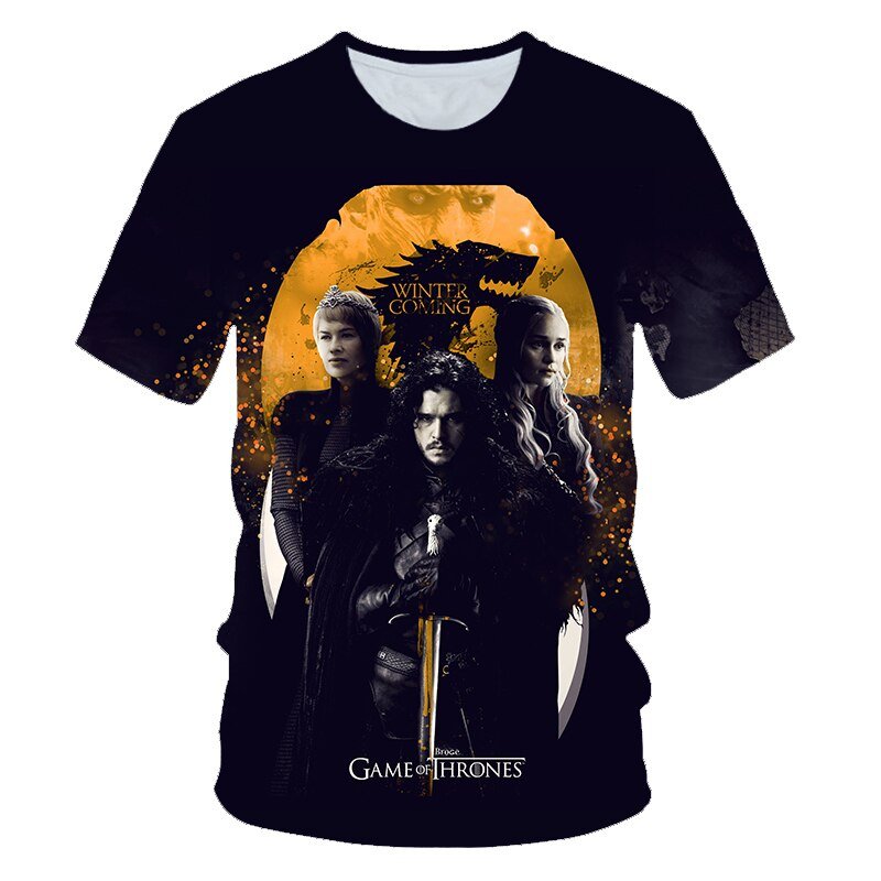 Daenerys Targaryen Character O Neck Tshirt 3D Printed Game Of Thrones Large Size T-shirt Men's Leisure Tee - Vimost Shop