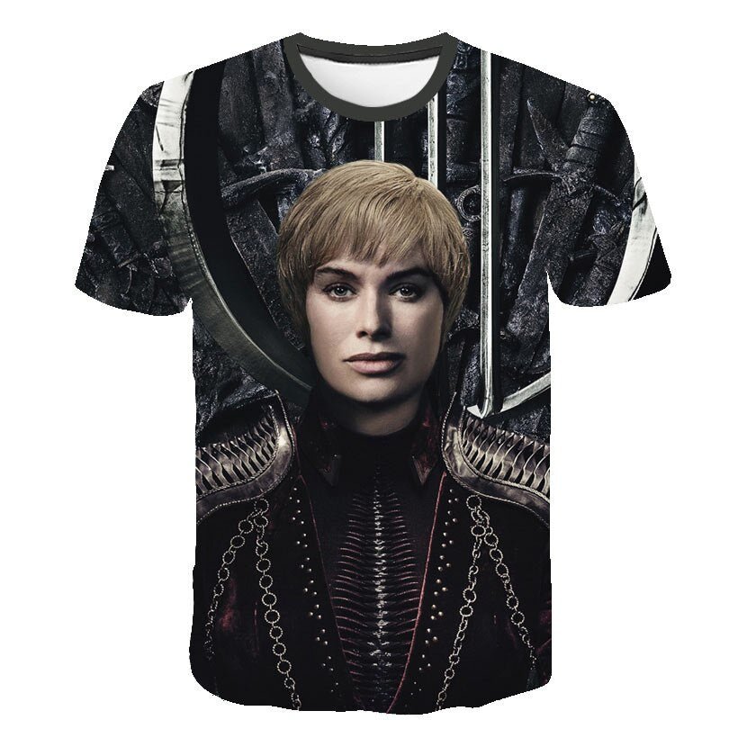 Daenerys Targaryen Character O Neck Tshirt 3D Printed Game Of Thrones Large Size T-shirt Men's Leisure Tee - Vimost Shop