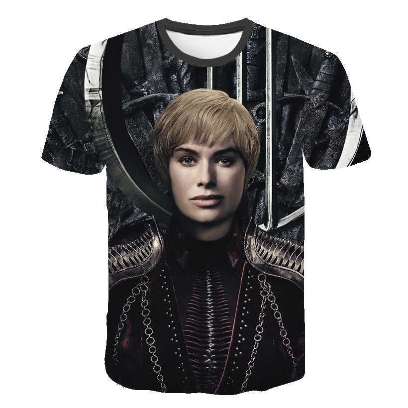 Daenerys Targaryen Character O Neck Tshirt 3D Printed Game Of Thrones Large Size T-shirt Men's Leisure Tee - Vimost Shop