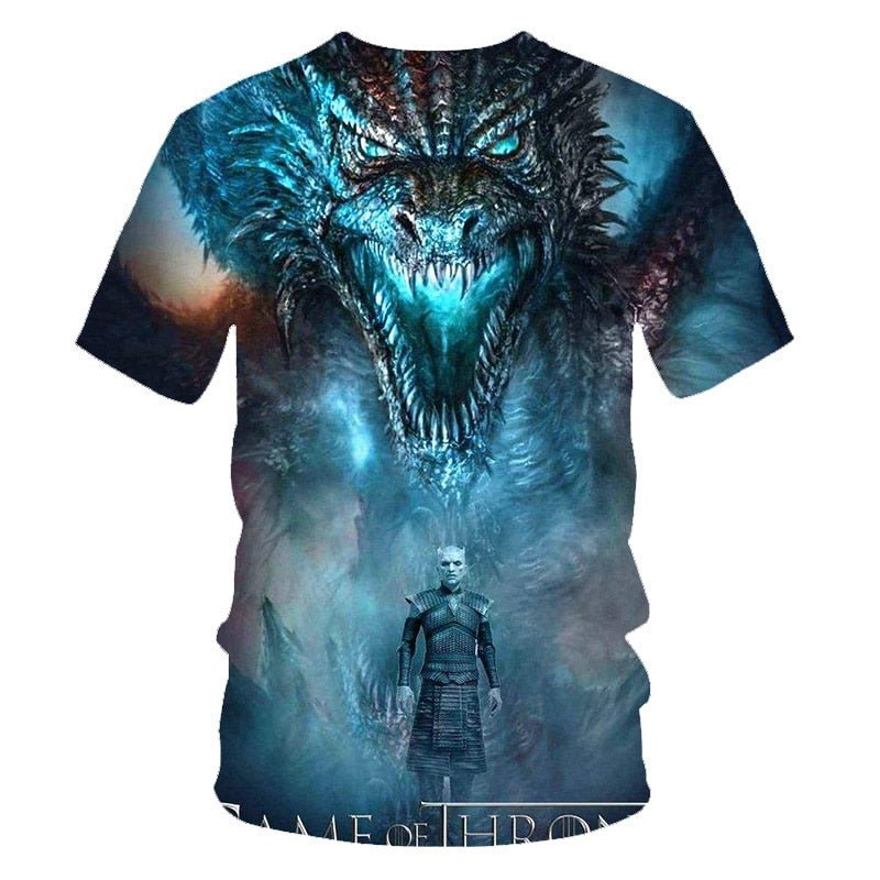 Daenerys Targaryen Character O Neck Tshirt 3D Printed Game Of Thrones Large Size T-shirt Men's Leisure Tee - Vimost Shop