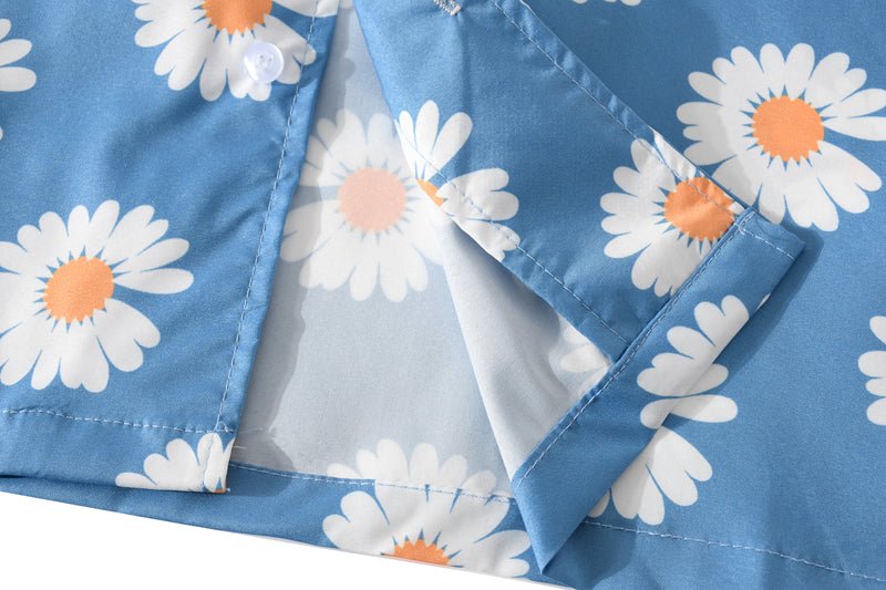 Daisy Print Aloha Shirts Hip Hop Harajuku Men Short Sleeve Beach Hawaiian Flower Shirts Casual Camisa Masculina Shirt - Vimost Shop