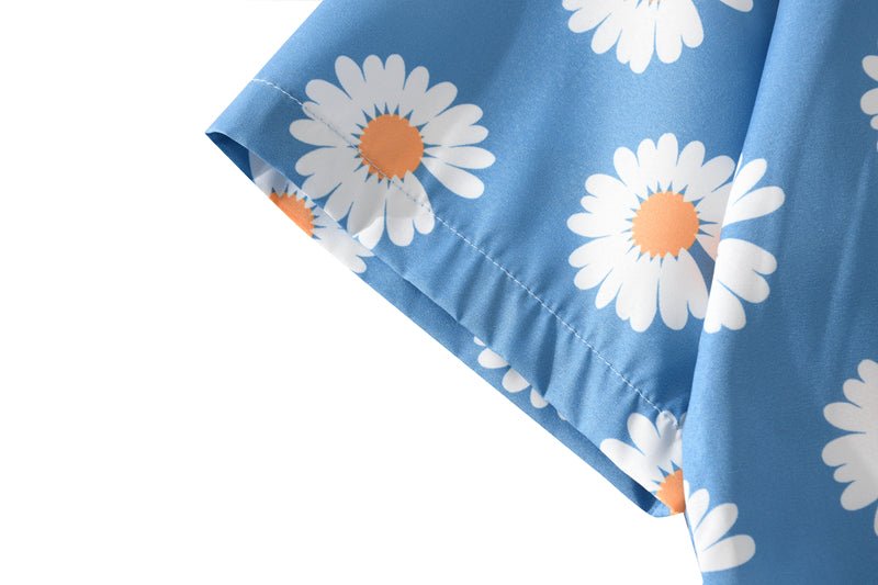 Daisy Print Aloha Shirts Hip Hop Harajuku Men Short Sleeve Beach Hawaiian Flower Shirts Casual Camisa Masculina Shirt - Vimost Shop