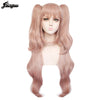 Danganronpa: Enoshima Junko Cosplay Wig Heat Resistant Long pink Natural Wave Wig With Ponytail Clip with Bangs+Hair Cap - Vimost Shop