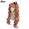 Danganronpa: Enoshima Junko Cosplay Wig Heat Resistant Long pink Natural Wave Wig With Ponytail Clip with Bangs+Hair Cap - Vimost Shop