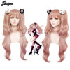 Danganronpa: Enoshima Junko Cosplay Wig Heat Resistant Long pink Natural Wave Wig With Ponytail Clip with Bangs+Hair Cap - Vimost Shop