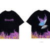 DARK Flame Butterfly Oversize T Shirt Cotton Punk Rock Streetwear Hip Hop T Shirt Men Harajuku Short Sleeve Tees - Vimost Shop
