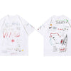 DARK Hip Hop Cartoon Letter Graffiti T Shirt Men Harajuku Streetwear Tops Tees Casual Cotton Short Sleeve tshirts - Vimost Shop