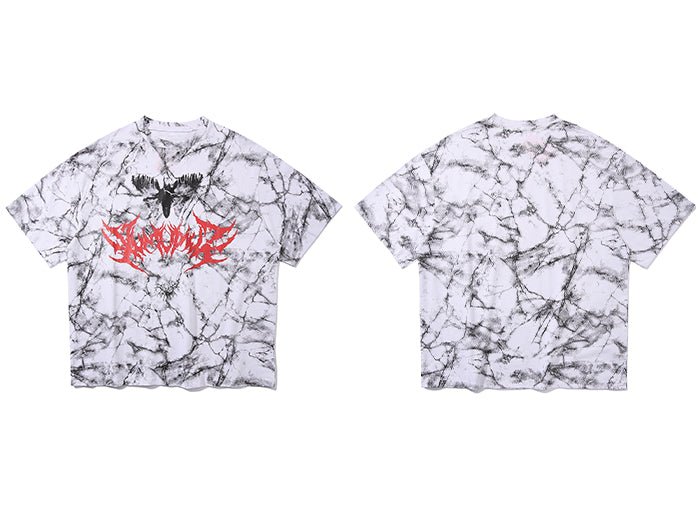 DARK Hip Hop Graffiti Tie Dying Mens T Shirt Harajuku Streetwear Skateboard Tops Tees Casual Cotton Short Sleeve - Vimost Shop