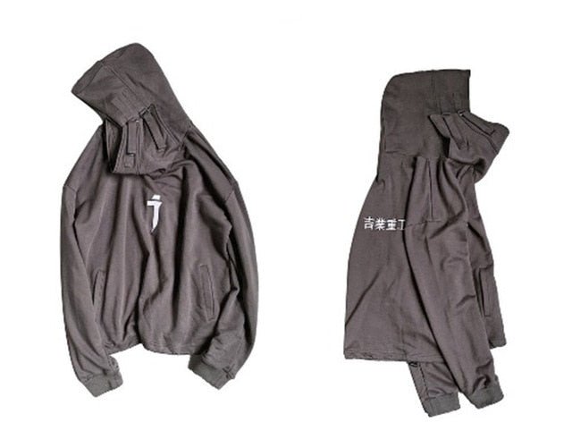 DARK Japanese Streetwear Hoodie Men Harajuku Neck Fish Mouth Pullovers Sweatshirts Oversized Hip Hop Hoodies Techwear - Vimost Shop