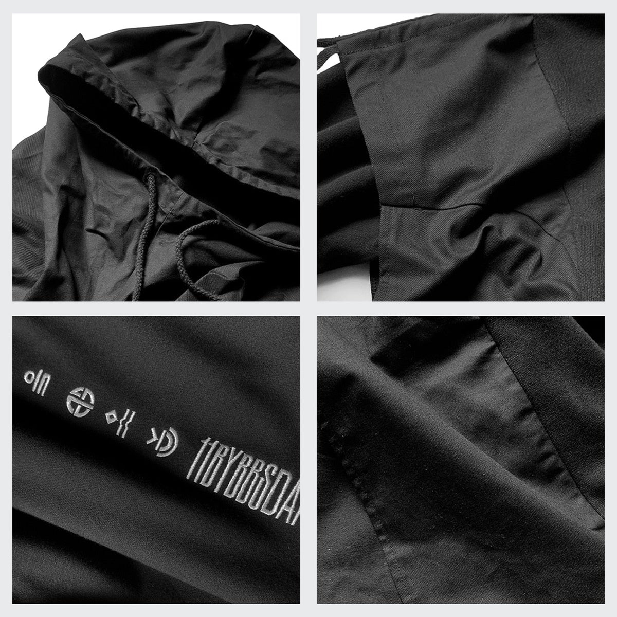DARK Japanese Streetwear Man Hoodies Hip Hop Embroideried Pullover Patchwork Fake Two Darkwear Tops Techwear Hoodies - Vimost Shop