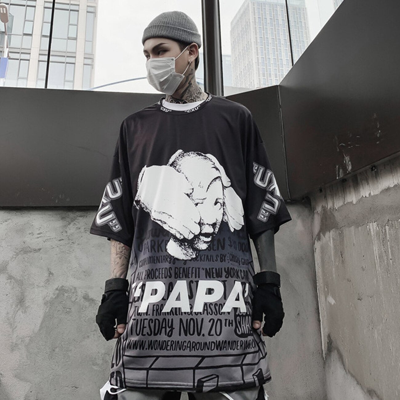 Dark Loose Clown Print Hip Hop Tshirt Men Summer Casual Short Sleeve Tees Shirt Fashion Streetwear Black - Vimost Shop