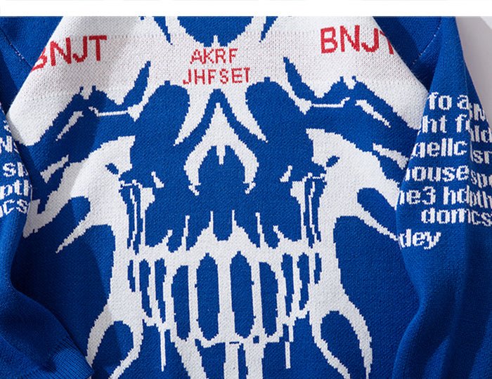 DARK Monster Knitted Men Sweater Autumn Winter Harajuku Streetwear Hip Hop Ripped Male Casual Cotton Pullover Outwear - Vimost Shop