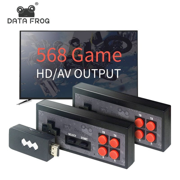 Data Frog USB Wireless Handheld TV Video Game Console Build In 1400 NES classic 8 Bit Game mini Console Dual Gamepad HDMI Output - Vimost Shop