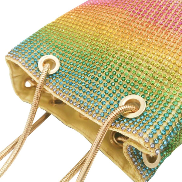 De FGG Rainbow Women Mini Chain Shoulder Purses and Handbags Crystal Clutch Evening Bags Rhinestone Party Crossbody Bag - Vimost Shop