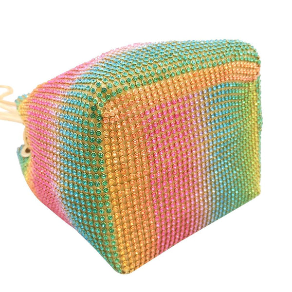 De FGG Rainbow Women Mini Chain Shoulder Purses and Handbags Crystal Clutch Evening Bags Rhinestone Party Crossbody Bag - Vimost Shop