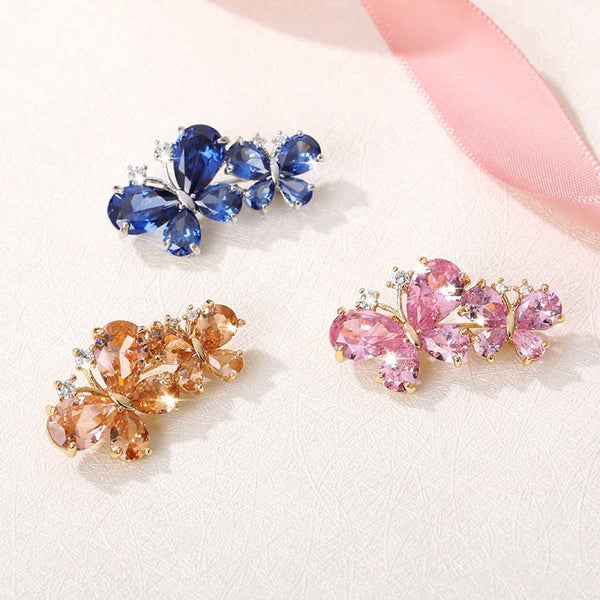 Delicate Insect Brooch Pins Butterfly Brooches For Women Cubic Zirconia Small Elegant Butterfly Pins Woman Luxury broche Jewelry - Vimost Shop