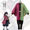 Demon Slayer Kimetsu No Yaiba Cosplay Costume Tomioka Giyuu Kimono Coat+Lining+Pants+Leggings+Belt+Bandage Wigs Socks - Vimost Shop