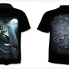 Denim effect men's T-shirt funny skull short sleeve 3D round neck top horror skull demon shirt - Vimost Shop