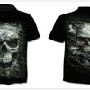 Denim effect men's T-shirt funny skull short sleeve 3D round neck top horror skull demon shirt - Vimost Shop