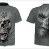 Denim effect men's T-shirt funny skull short sleeve 3D round neck top horror skull demon shirt - Vimost Shop