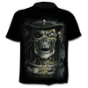 Denim effect men's T-shirt funny skull short sleeve 3D round neck top horror skull demon shirt - Vimost Shop