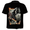 Denim effect men's T-shirt funny skull short sleeve 3D round neck top horror skull demon shirt - Vimost Shop