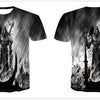 Denim effect men's T-shirt funny skull short sleeve 3D round neck top horror skull demon shirt - Vimost Shop