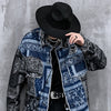 Denim Jacket Men Patch Vintage Totems Turn-down Collar Cowboy Outwear Couple Punk Cool Harajuku Loose Jean Coats Autumn - Vimost Shop