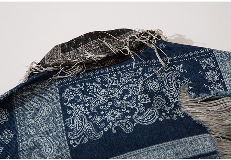 Denim Jacket Men Patch Vintage Totems Turn-down Collar Cowboy Outwear Couple Punk Cool Harajuku Loose Jean Coats Autumn - Vimost Shop