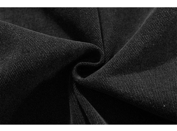 Denim Jacket Men Solid Patchwork Retro Zipper Coats Couple Oversize Punk High Street Fashion Jackets Men Outwear Autumn - Vimost Shop